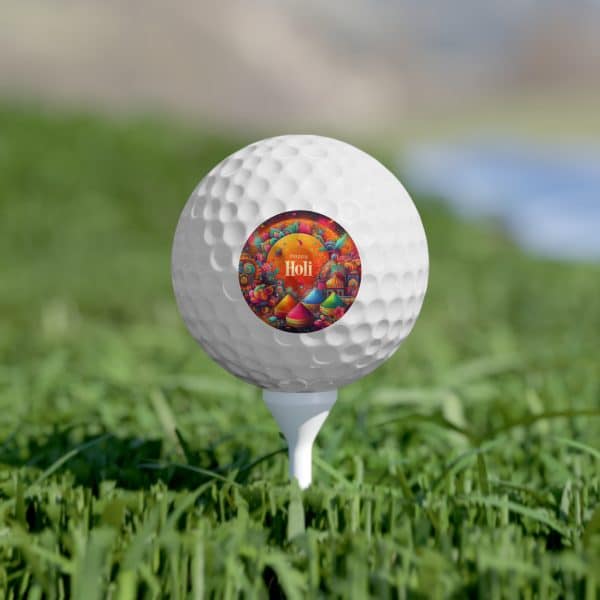 Happy Holi Golf Balls, 6pcs - Image 4