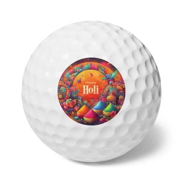 Happy Holi Golf Balls, 6pcs