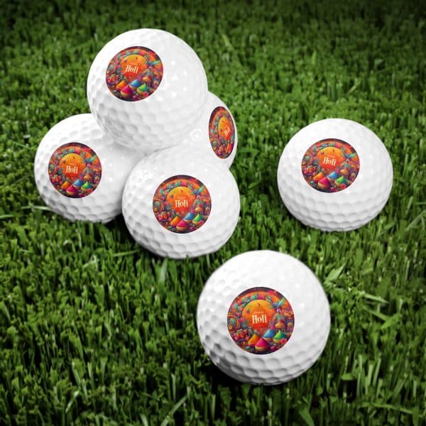 Happy Holi Golf Balls, 6pcs - Image 3