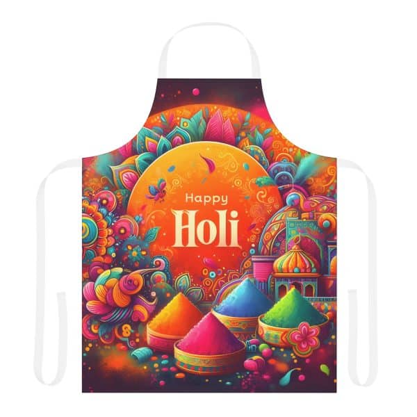 Happy Holi Apron, 5-Color Straps (AOP)