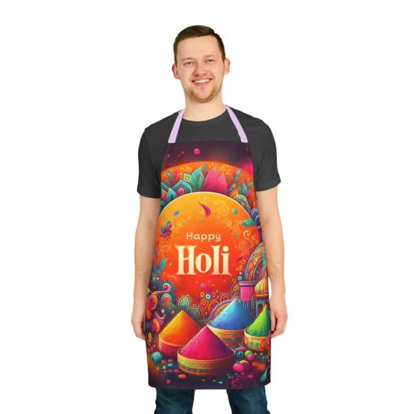 Happy Holi Apron, 5-Color Straps (AOP) - Image 18