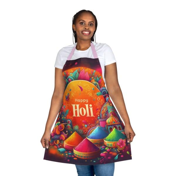 Happy Holi Apron, 5-Color Straps (AOP) - Image 20