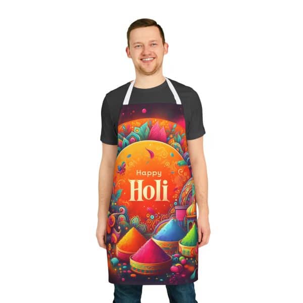 Happy Holi Apron, 5-Color Straps (AOP) - Image 2