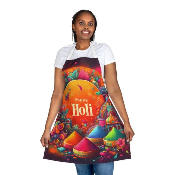 Happy Holi Apron, 5-Color Straps (AOP) - Image 4