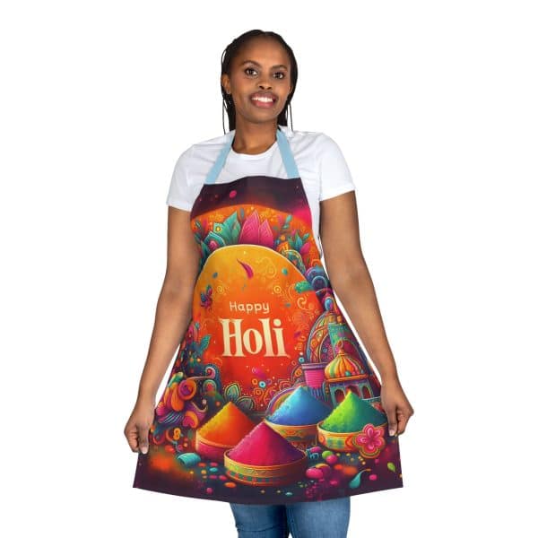 Happy Holi Apron, 5-Color Straps (AOP) - Image 12